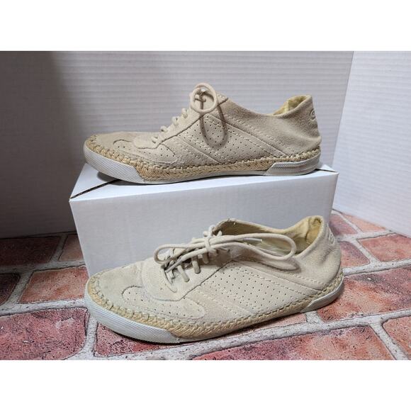 Women's COACH Parson Tan Suede Jute Rope Fashion Sneaker Shoes Q1892 Sz 6.5 B - Picture 5 of 7